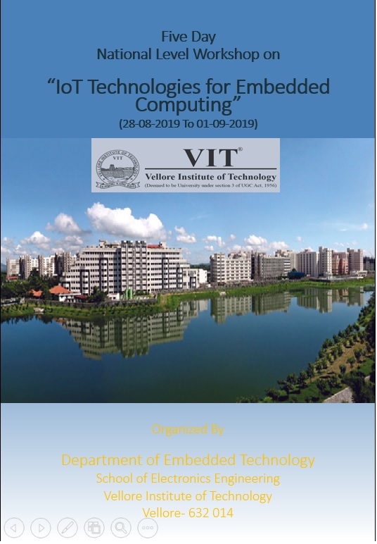 Five Day National Level Workshop on IoT Technologies for Embedded Computing 2019